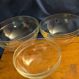Set of Clear Glass Mixing Bowls
